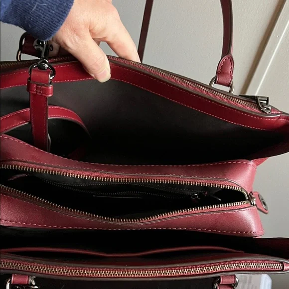 Coach Cherry Red Leather Satchel - Picture 3 of 5